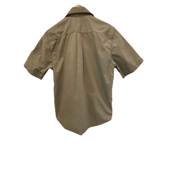 Carhartt Mens Green Shirt Sz M Short Sleeve Cotton Pockets Logo Heavy Rugged - Picture 2 of 5